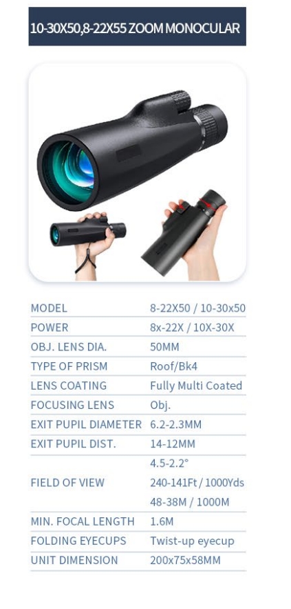 8-22x50Monocular